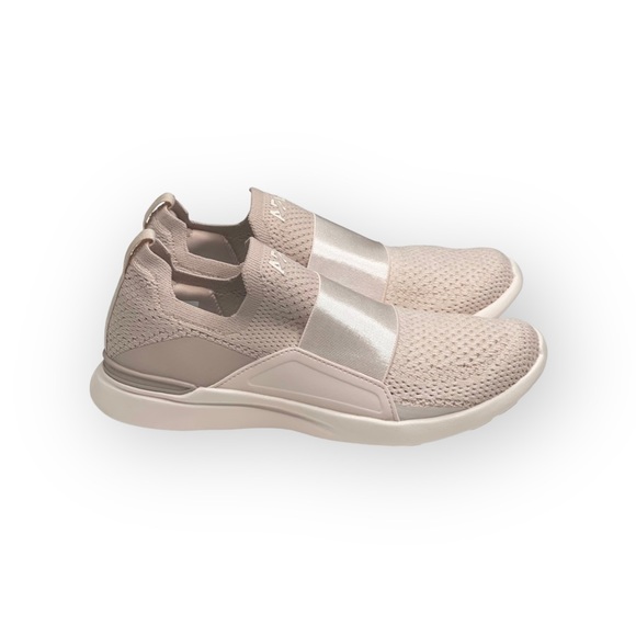 new APL 𖤐 Techloom Bliss Knit Satin Strap Running Shoe Sneakers 𖤐 Rose Nude 𖤐 - Picture 3 of 16